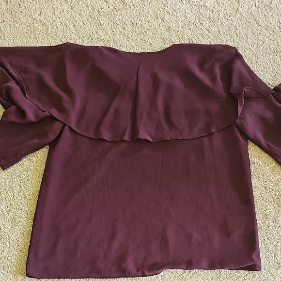 Ann Taylor Red Ruffled Tie Front Blouse - Picture 6 of 8